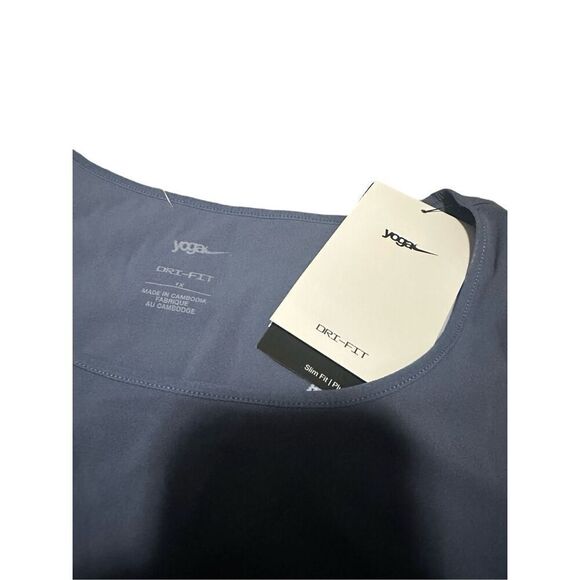 NIKE Womens Yoga Dri-fit Luxe Cropped Tank Top Blue Training 1X - Picture 2 of 6